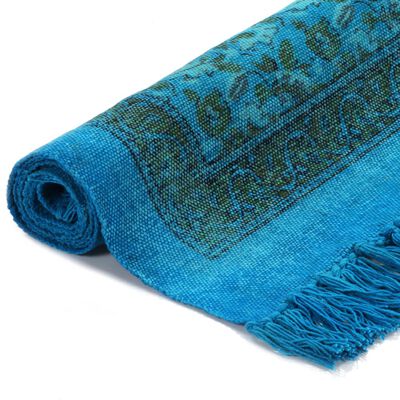 vidaXL Kilim Rug Cotton 160x230 cm with Pattern Turquoise