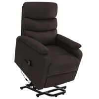 vidaXL Stand up Massage Chair Dark Brown Fabric
