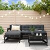 vidaXL 5 Piece Garden Lounge Set with Cushions Black Solid Wood
