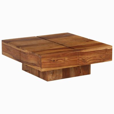 idaXL Coffee Table 80x80x30 cm Solid Wood Acacia