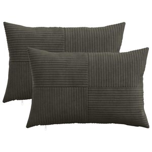 vidaXL Cushion Cover 2 pcs ALMELO Anthracite 30 x 50 cm Corduroy