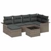 vidaXL Garden Sofa Set with Storage 7 pcs Grey Poly Rattan
