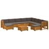 vidaXL 11 pcs Outdoor Sofa Set Solid Acacia Wood Brown