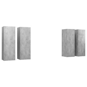 vidaXL TV Cabinet | Set of 4 | Concrete Grey | Engineered Wood | Compact