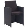 vidaXL 15 Piece Outdoor Dining Set with Cushions Poly Rattan Black