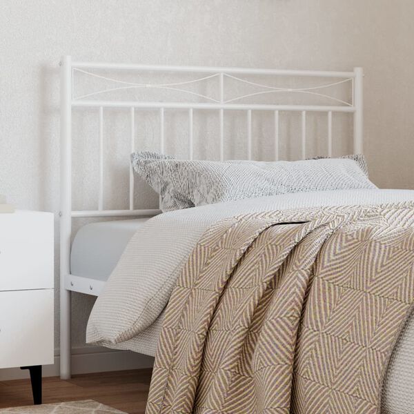 vidaXL Metal Replace Headboard White 107 cm