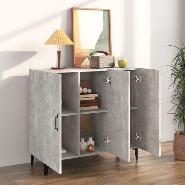 vidaXL Sideboard Concrete Grey 90x34x80 cm Engineered Wood