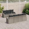 vidaXL Garden Sofa Set 8 pcs Grey Poly Rattan and Steel and Glass