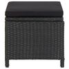 vidaXL 4 Piece Garden Chair and Stool Set Poly Rattan Black
