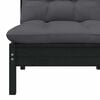 vidaXL Garden Middle Sofa with Cushions Black Solid Pinewood