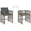 vidaXL 9 Piece Garden Dining Set with Cushions Grey Poly Rattan