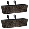 vidaXL Garden Planter | Set of 2 | Brown | Water hyacinth, steel