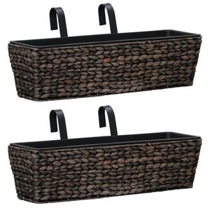 vidaXL Garden Planter | Set of 2 | Brown | Water hyacinth, steel