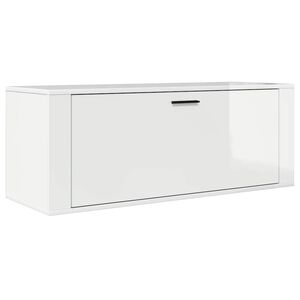 vidaXL Wall Shoe Cabinet | High gloss white | Engineered wood | Compact