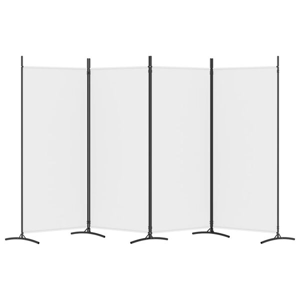 vidaXL 4-Panel Room Divider White 346x180 cm Fabric