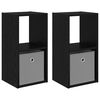 vidaXL Bedside Table 2 pcs Black Oak 30.5 x 27 x 59.5 cm