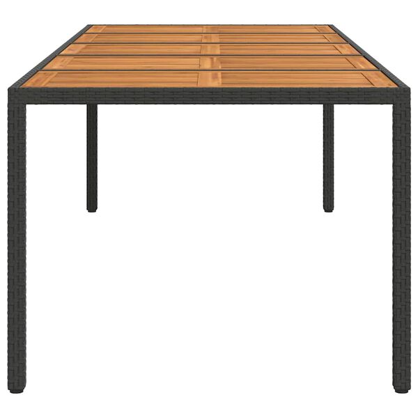 vidaXL Garden Dining Table Black 250 x 100 x 75 cm Poly Rattan
