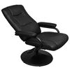 vidaXL TV Armchair with Footstool Black Faux Leather