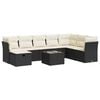 vidaXL 9 Piece Garden Sofa Set with Cushions Black Poly Rattan
