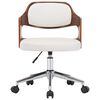 vidaXL Swivel Dining Chairs 4 pcs White Bent Wood and Faux Leather