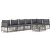 vidaXL 7 Piece Garden Lounge Set with Cushions Anthracite Poly Rattan