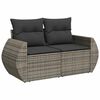 vidaXL 8 Piece Garden Sofa Set with Cushions Grey Poly Rattan