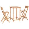 vidaXL 3 Piece Bar Set Solid Teak Wood