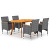 vidaXL 5 Piece Garden Dining Set Grey