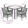 vidaXL 5 Piece Garden Dining Set with Cushions Grey Poly Rattan