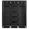 vidaXL Wardrobe with Compartments and Rods Black 150x45x175 cm Fabric