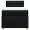 vidaXL Box Spring Bed with Mattress Black King Single Fabric