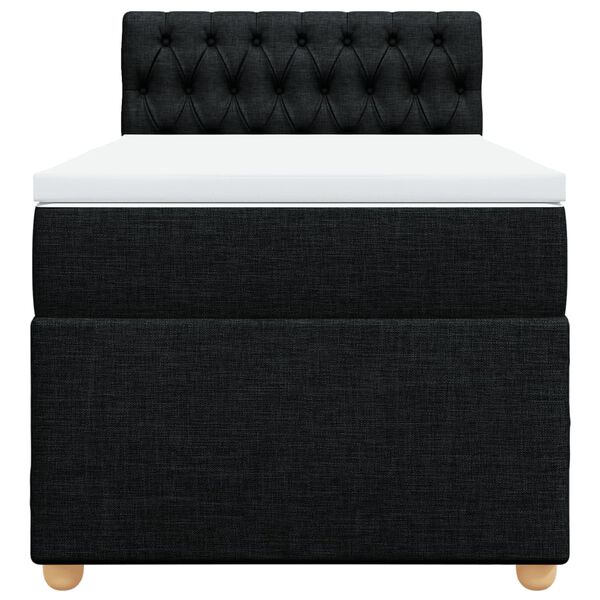 vidaXL Box Spring Bed with Mattress Black King Single Fabric