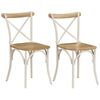 vidaXL Cross Chair | Set of 2 | White | Solid mango wood, Steel | Adult