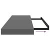 vidaXL Floating Wall Shelves 4 pcs High Gloss Grey 80x23.5x3.8 cm MDF