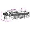 vidaXL 13 Piece Garden Dining Set with Cushions Grey Poly Rattan