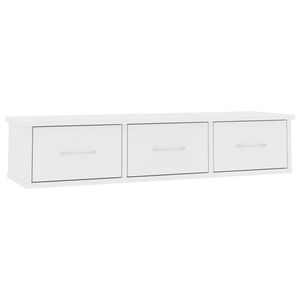 vidaXL Wall-mounted Drawer Shelf White 88x26x18,5 cm Engineered Wood