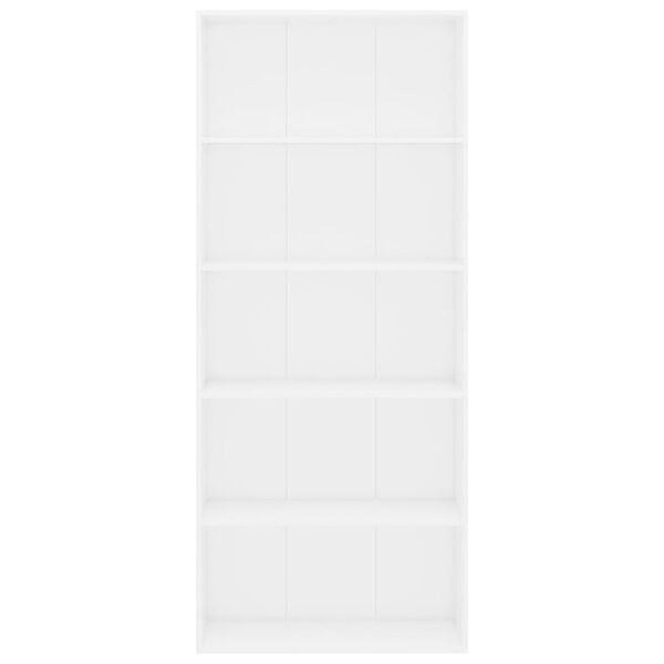 vidaXL 5-Tier Book Cabinet White 80x30x189 cm Engineered Wood
