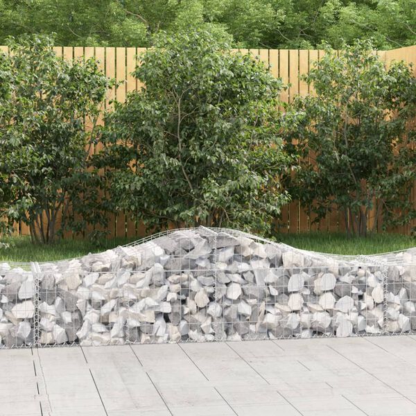 vidaXL Arched Gabion Baskets 40 pcs 200x50x40/60 cm Galvanised Iron