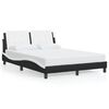 vidaXL Bed Frame with LED without Mattress "Zadar" Black and White 137x190 cm