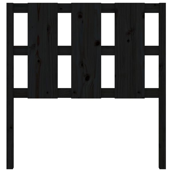 vidaXL Bed Headboard Black 95.5x4x100 cm Solid Wood Pine