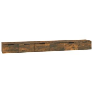 vidaXL Wall Cabinets 2 pcs Smoked Oak 102x30x20 cm Engineered Wood
