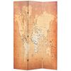 vidaXL Folding Room Divider 120x170 cm World Map Yellow