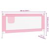 vidaXL Toddler Safety Bed Rail Pink 180x25 cm Fabric