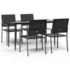 vidaXL 5 Piece Garden Dining Set Poly Rattan and Steel
