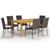 vidaXL 7 Piece Garden Dining Set Brown