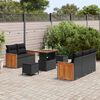 vidaXL Garden Sofa Set with Cushion 10 pcs Black Poly Rattan