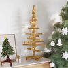 vidaXL Wooden Christmas Tree with Stand Brown 90 cm Solid pine wood