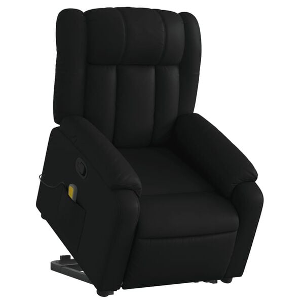 vidaXL Electric Massage Recliner Chair Black Faux Leather