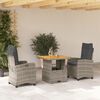 vidaXL 5 Piece Garden Dining Set with Cushions Grey Poly Rattan