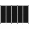 vidaXL 5-Panel Room Divider Black 250x180 cm